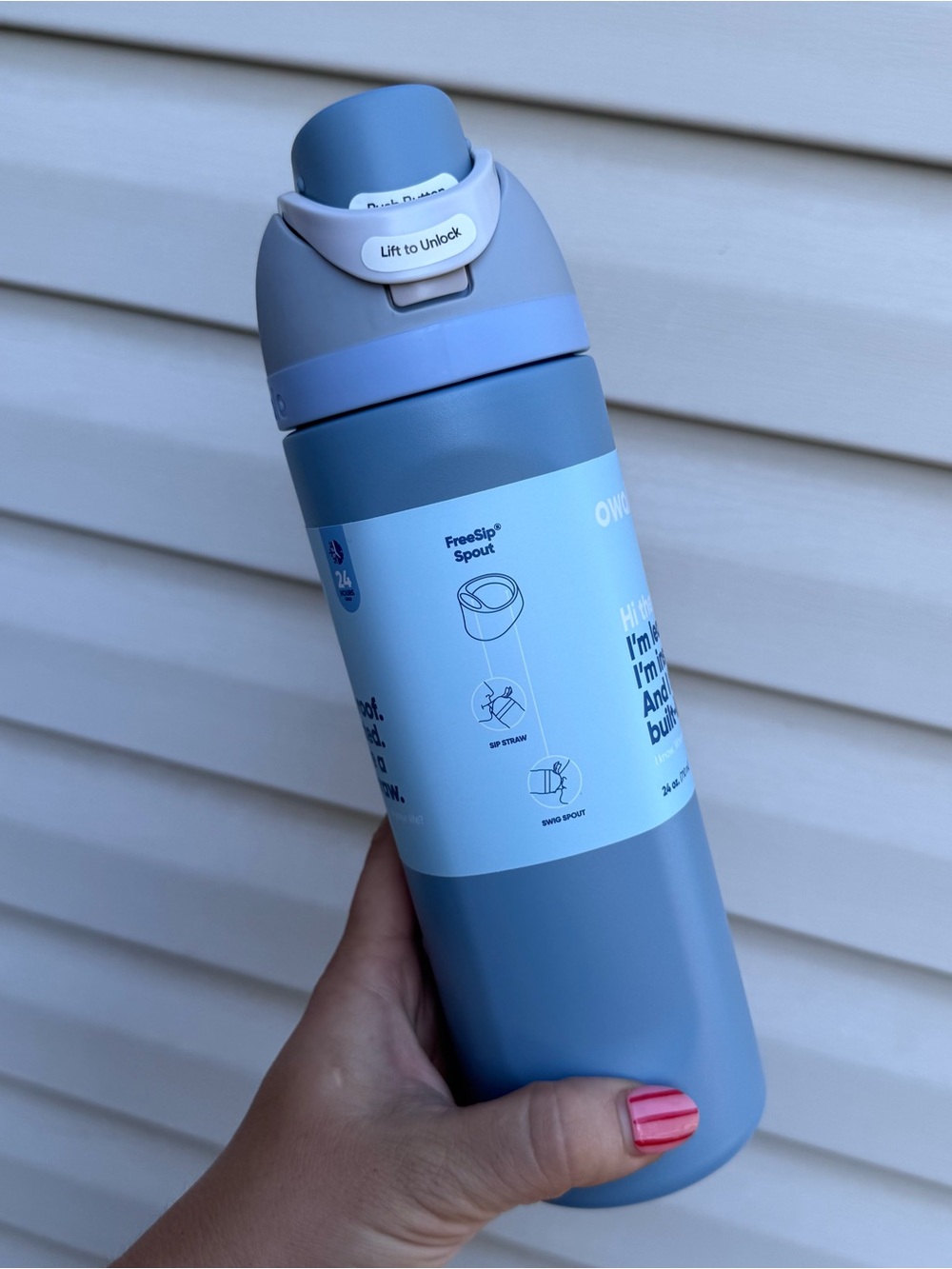 NWT Owala FreeSip 24oz Water Bottle Periwinkle Blue Insulated Stainless Steel - Picture 4 of 10